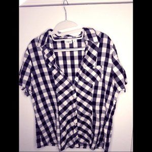 Cato's Women's Black Plaid Shirt